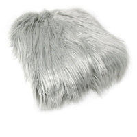 Thumbnail for Faux Fur Long Hair Throw Rug Silver