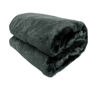 Thumbnail for Faux Mink Throw Rug Charcoal