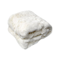Thumbnail for Radisson Arctic Fox Off White Luxury Animal Faux Fur Throw Rug 127 x 152 cm