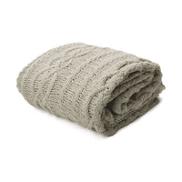 Thumbnail for Asher Taupe Knitted Throw Rug