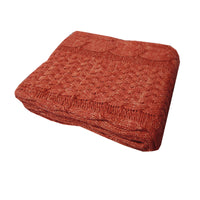Thumbnail for Cable Red Knitted Throw Rug