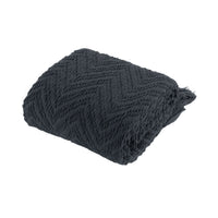 Thumbnail for Ezra Charcoal Knitted Throw Rug