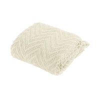 Thumbnail for Ezra Cream Knitted Throw Rug