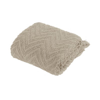 Thumbnail for Ezra Taupe Knitted Throw Rug