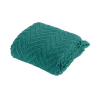 Thumbnail for Ezra Teal Knitted Throw Rug