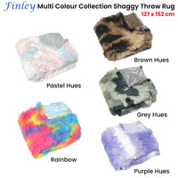 Thumbnail for Finley Multi Colour Collection Shaggy Throw Rug 127 x 152cm Pastel Hues