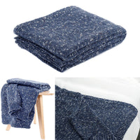 Thumbnail for Havana Blue Woven Throw Rug 127 x 152 cm