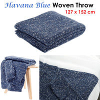 Thumbnail for Havana Blue Woven Throw Rug 127 x 152 cm