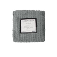 Thumbnail for Herringbone Faux Fur Throw Rug Grey