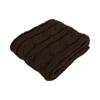 Thumbnail for Hudson Dark Brown Knitted Throw Rug