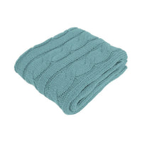 Thumbnail for Hudson Dusk Blue Knitted Throw Rug