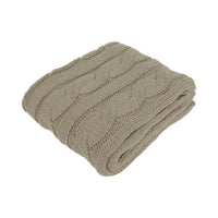 Thumbnail for Hudson Latte Knitted Throw Rug