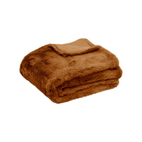 Thumbnail for Tuscany Luxury Faux Sheep Wool Fur Throw Rug Brown