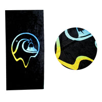 Thumbnail for Flow-riding Black Cotton Beach Towel