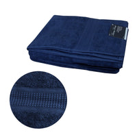 Thumbnail for 500GSM Set of 2 100% Cotton Bath Sheet Navy 80 x 160 cm