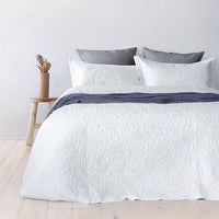 Thumbnail for Bambury Botanica Embossed White Coverlet Set Queen/King