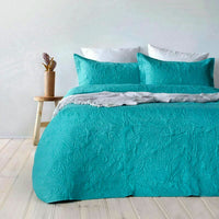 Thumbnail for Bambury Paisley Embossed Peacock Coverlet Set Queen/King