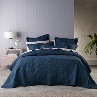 Thumbnail for Bianca Kazimir Navy Polyester Coverlet Set Super King