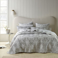 Thumbnail for Bianca Olivia Grey Polyester Cotton Jacquard Coverlet Set Super King