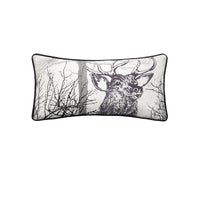 Thumbnail for Bianca Alpine Stag Taupe Jacquard Oblong Filled Cushion