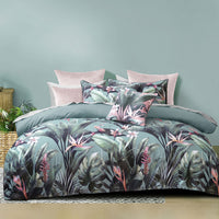 Thumbnail for Bianca Mika Green Cotton Sateen Quilt Cover Set Double