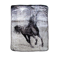 Thumbnail for 375gsm 1 Ply 3D Print Faux Mink Blanket Queen 200x240 cm Galloping Horse