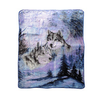 Thumbnail for 375gsm 1 Ply 3D Print Faux Mink Blanket Queen 200x240 cm Winter Wolf