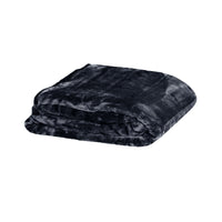 Thumbnail for 375gsm 1 Ply Solid Faux Mink Blanket Queen 200x240 cm Charcoal