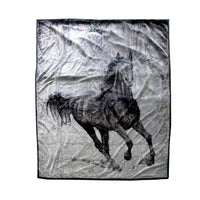 Thumbnail for 675gsm 2 Ply 3D Print Faux Mink Blanket Queen 200x240 cm Galloping Horse