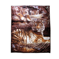 Thumbnail for 675gsm 2 Ply 3D Print Faux Mink Blanket Queen 200x240 cm Tiger Family