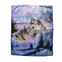 Thumbnail for 675gsm 2 Ply 3D Print Faux Mink Blanket Queen 200x240 cm Winter Wolf