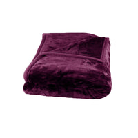 Thumbnail for 675gsm 2 Ply Solid Faux Mink Blanket Queen 200x240 cm Plum