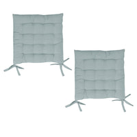 Thumbnail for Set of 2 Chair Pads with Ties 40 x 40 cm Silver Blue