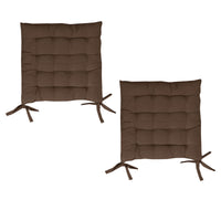 Thumbnail for Set of 2 Chair Pads with Ties 40 x 40 cm Chocolate