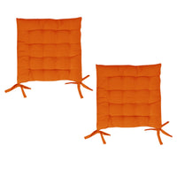 Thumbnail for Set of 2 Chair Pads with Ties 40 x 40 cm Orange