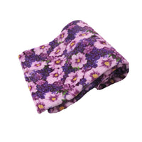 Thumbnail for 190GSM Fashion Printed Ultra Soft Coral Fleece Throw 127 x 152cm Floral Purple