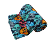 Thumbnail for 190GSM Boys Cool Ultra Soft Coral Fleece Throw 127 x 152cm Screaming Skulls