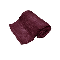 Thumbnail for 180GSM Soft Popcorn Coral Fleece Throw Rug 127 x 152cm Plum