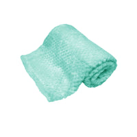Thumbnail for 180GSM Soft Popcorn Coral Fleece Throw Rug 127 x 152cm Light Turquoise