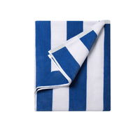 Thumbnail for 400GSM Cabana Stripe Cotton Polyester Beach Towel Blue