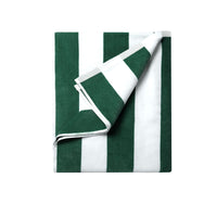 Thumbnail for 400GSM Cabana Stripe Cotton Polyester Beach Towel Dark Green
