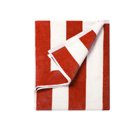 Thumbnail for 400GSM Cabana Stripe Cotton Polyester Beach Towel Red