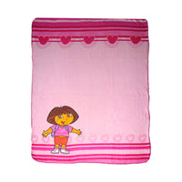 Thumbnail for Caprice Polar Fleece Throw Rug Dora Explorer Thick and Embroidered Pink Heart 127 x 152 cm
