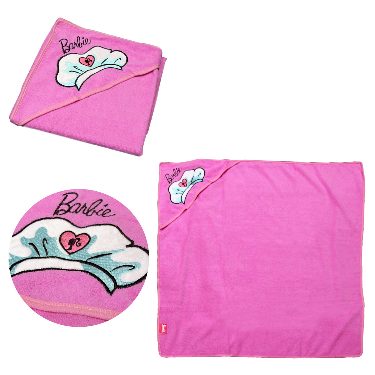 Barbie Embroidered Microfiber Hooded Towel