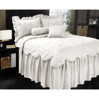 Thumbnail for Phase 2 Magnifico Antique White Jacquard Bedspread Set Queen