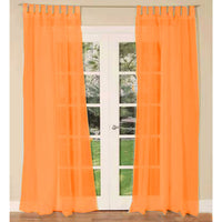 Thumbnail for Pair of Sheer Mosquito Net Tab Top Curtains 150 x 240 cm Orange