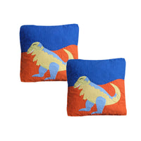 Thumbnail for Pack of 2 Dinosaur Embroidered Quilted Cushion Covers 43 x 43 cm