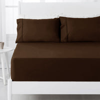 Thumbnail for Hotel Living 250TC Chocolate Cotton Rich Combo Set Queen 38cm