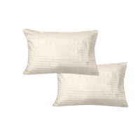 Thumbnail for 600TC Pair of Wide Self Striped Standard Pillowcases Ivory