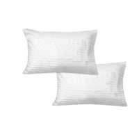 Thumbnail for 600TC Pair of Wide Self Striped Standard Pillowcases White